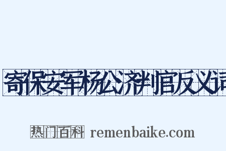 寄保安军杨公济判官反义词是什么意思的图片